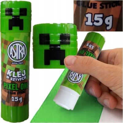 KLEJ SZKOLNY W SZTYFCIE MINECRAFT PIXEL ONE DLA CHŁOPCA 15G SLIME CREEPER