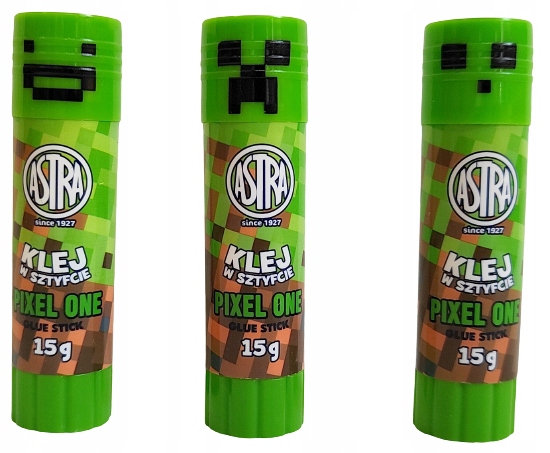 KLEJ SZKOLNY W SZTYFCIE MINECRAFT PIXEL ONE DLA CHŁOPCA 15G SLIME CREEPER