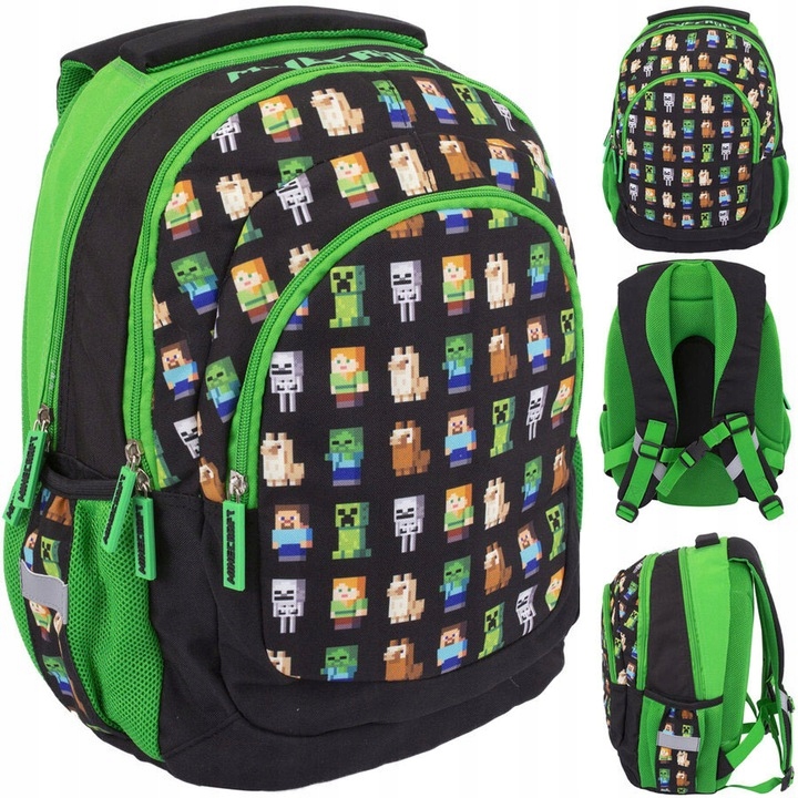 PLECAK SZKOLNY DLA KLAS 1-3 MINECRAFT POSTACIE WIELOKOMOROWY 20L ASTRA