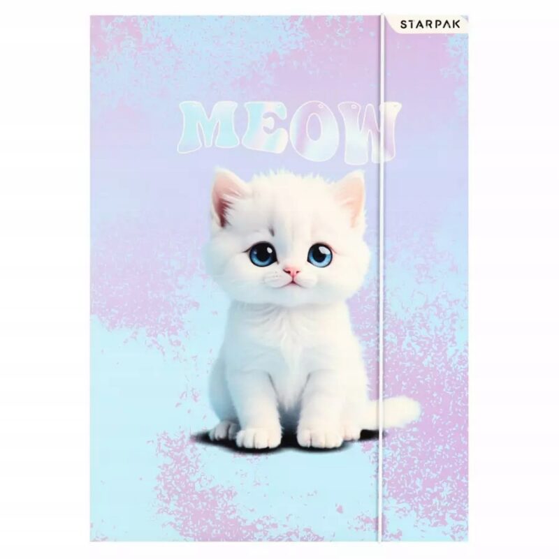 Teczka szkolna rysunkowa A4 z gumką STARPAK MEOW KOTEK KOTKI